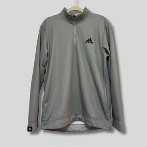 NWOT Adidas Men's Gray UPF Lightweight Quarter-Zip Jacket in Gray with Pockets